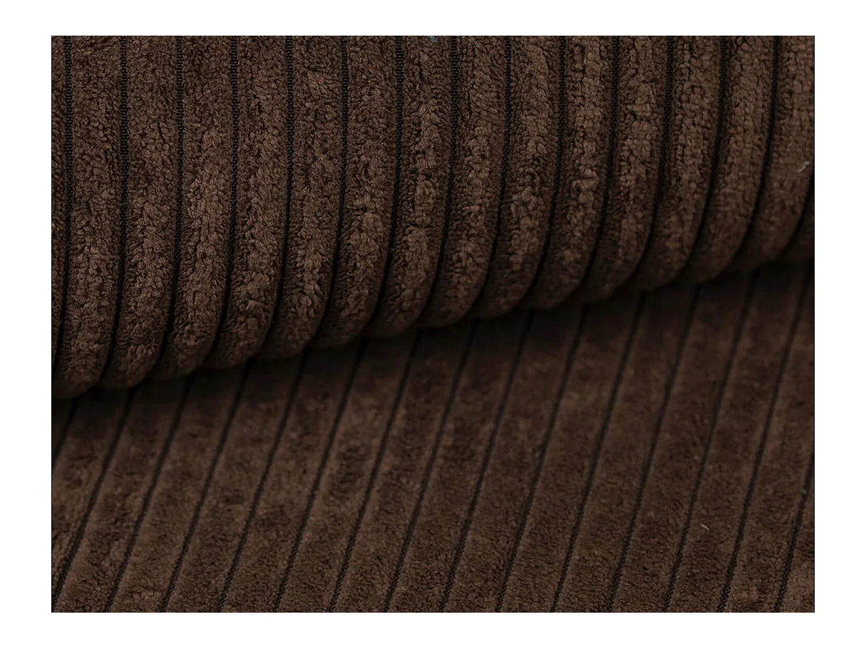 Canapé d'angle LYSIA MINI réversible et convertible en velours côtelé - Marron