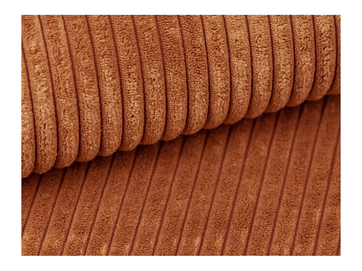 Canapé d'angle LYSIA MINI réversible et convertible en velours côtelé - Terracotta