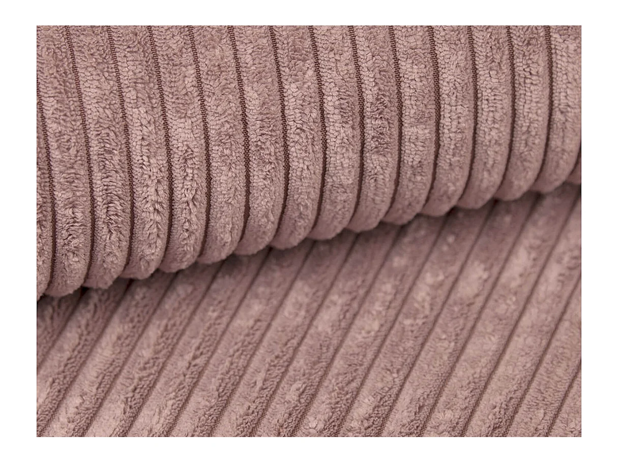 Canapé d'angle LYSIA MINI réversible et convertible en velours côtelé - Rose