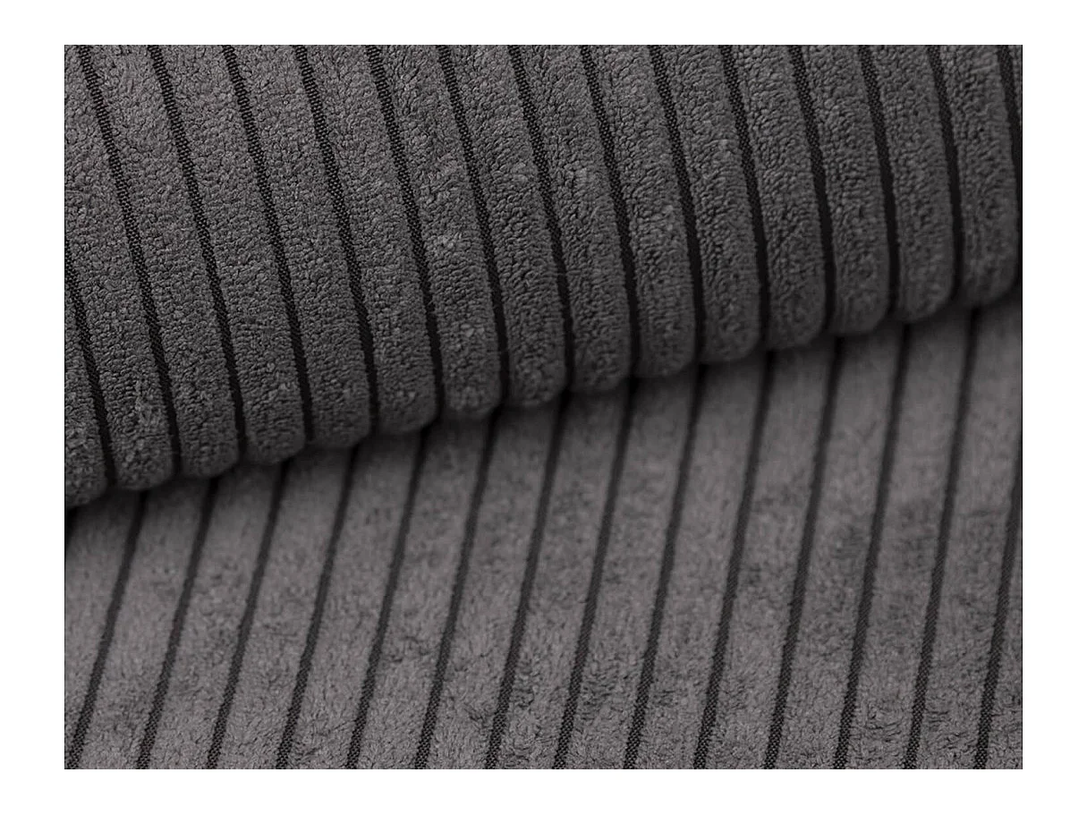 Canapé d'angle LYSIA MINI réversible et convertible en velours côtelé - Gris anthracite