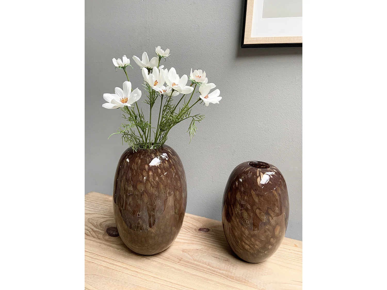 Vase en verre écailles 20x29cm