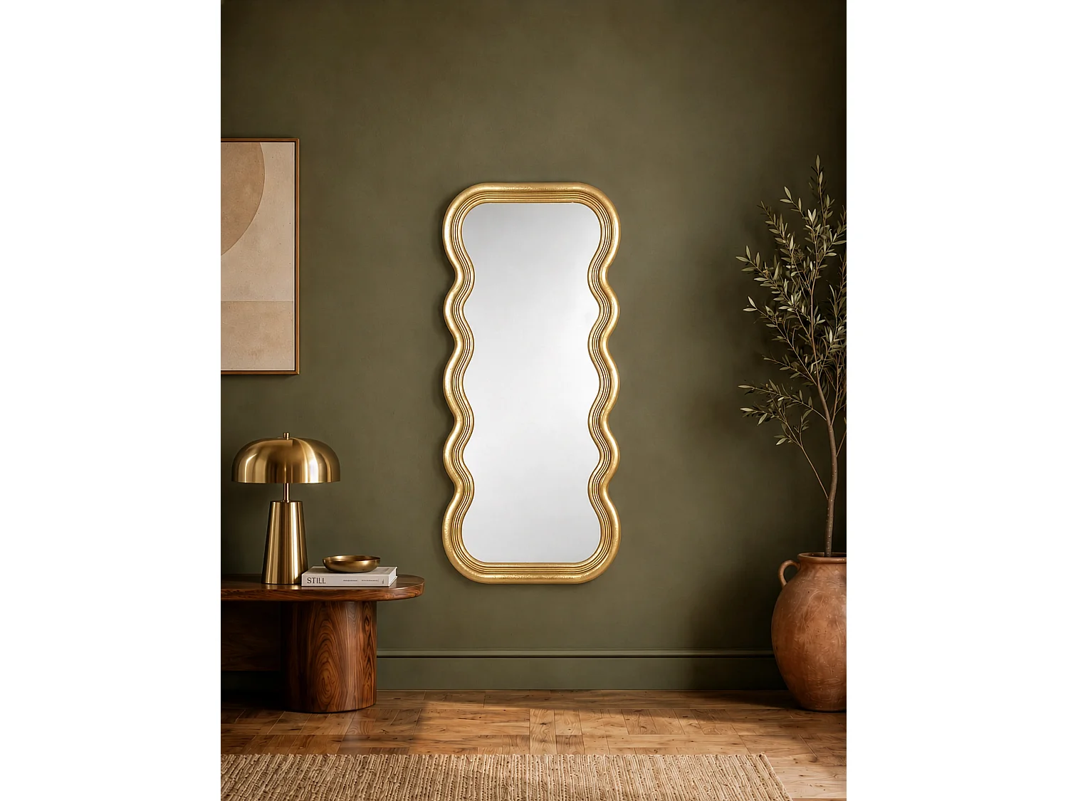 Miroir vagues doré 55x116cm