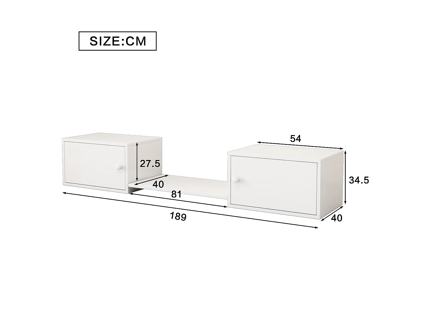 Schoenenkast met 2 deuren - 189 x 40 x 34,5 cm - Grenen + MDF - voor slaapkamer of hal - Wit