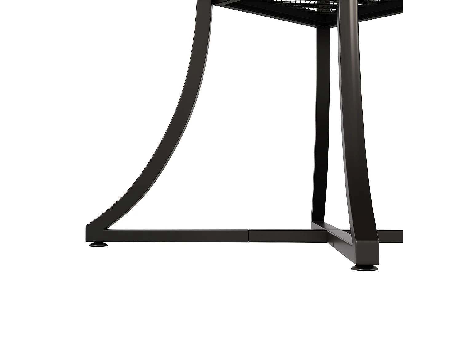 Table à Manger Ronde 100cm - Table de Cuisine pour 4-6 Personnes avec Étagère Inférieure, Plateau Effet Noyer & Piétement Métal Noir en X -marron
