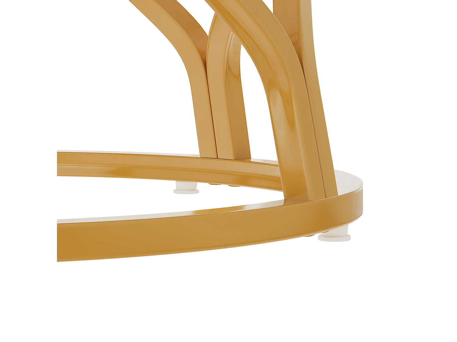 Runder Esstisch 100x100x75cm - Küchentisch für 4-6 Personen mit integriertem Aufbewahrungsregal, Marmor-Effekt-Platte & goldener Metallbeinstruktur - Weiß