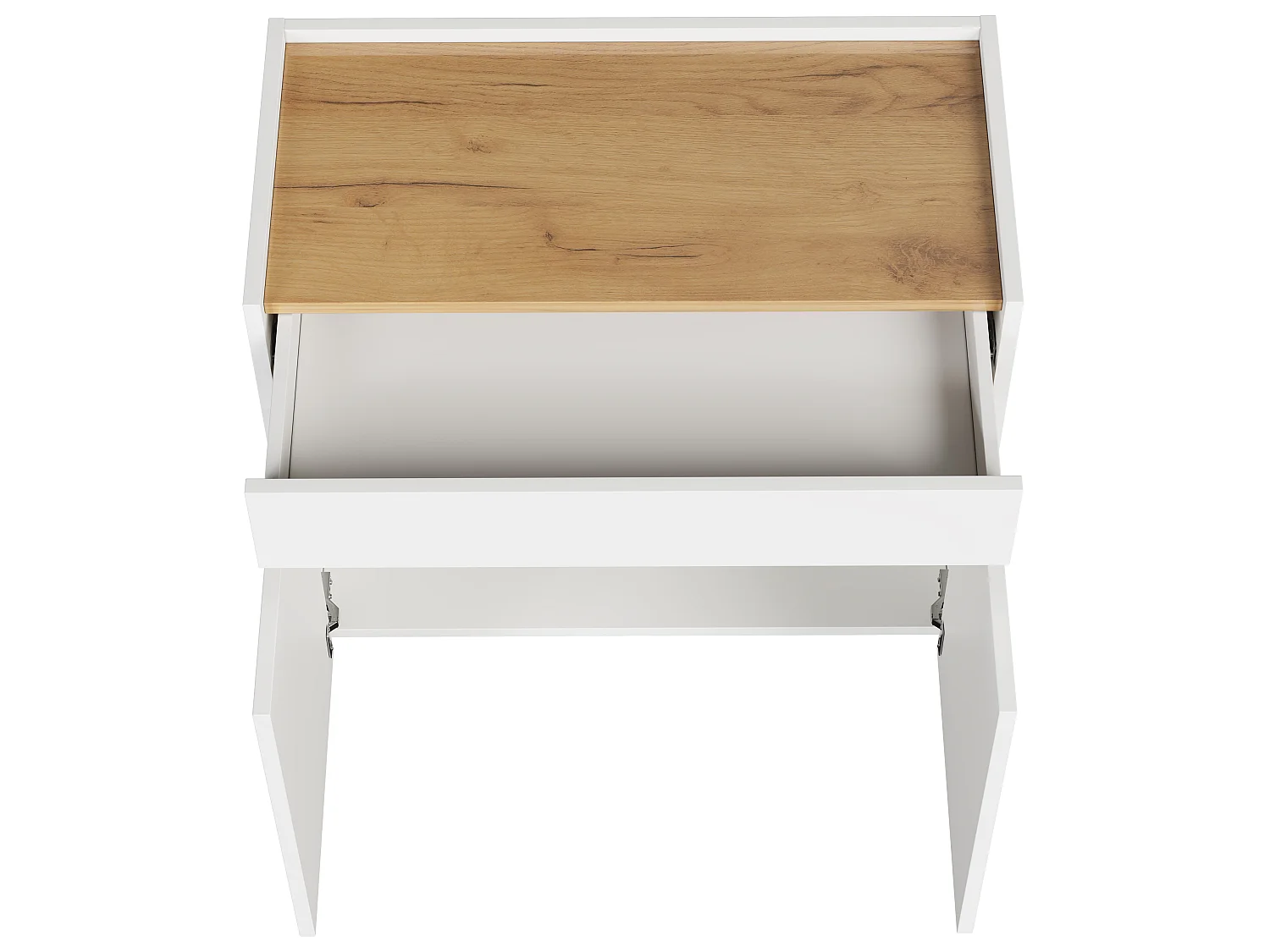 Buffet/Classeur 80x40x70 cm - 1 tiroir et 2 portes - Étagères réglables - Meuble de rangement - Panneaux de particules - Blanc