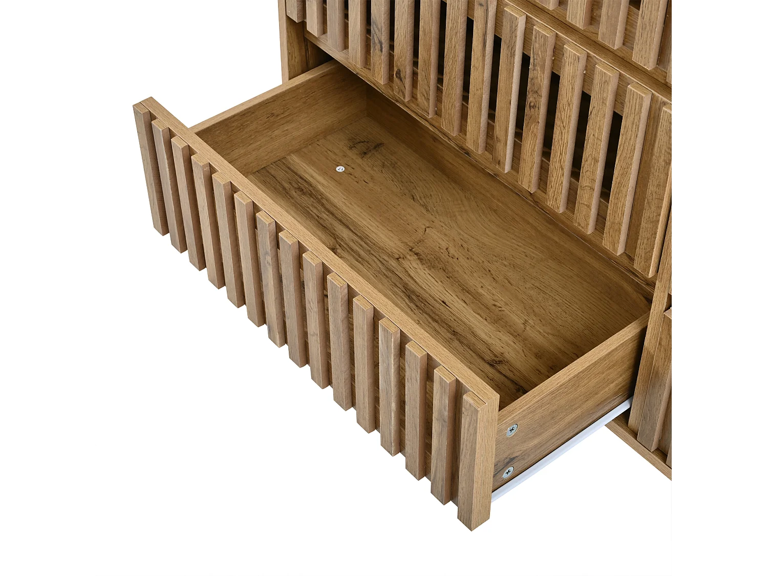 Moderne Kommode mit 6 Schubladen - Anrichte mit 5 Füßen - Durchbrochenes Design -120x40x81cm - MDF - Natur