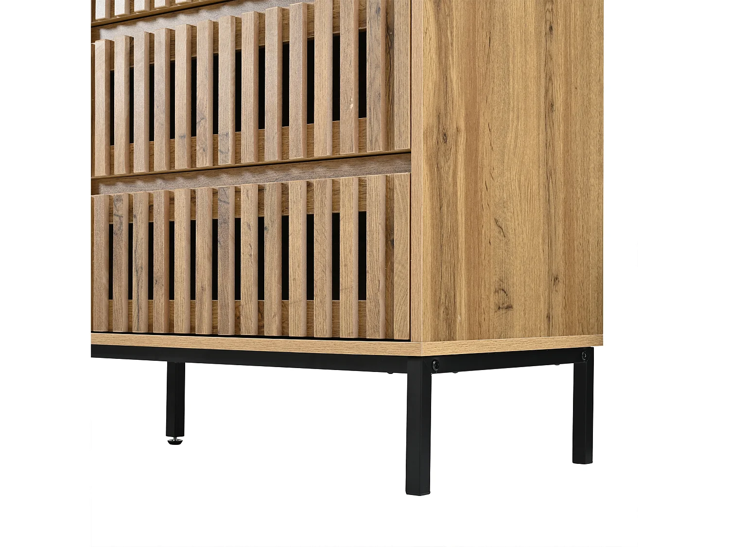 Moderne Kommode mit 6 Schubladen - Anrichte mit 5 Füßen - Durchbrochenes Design -120x40x81cm - MDF - Natur