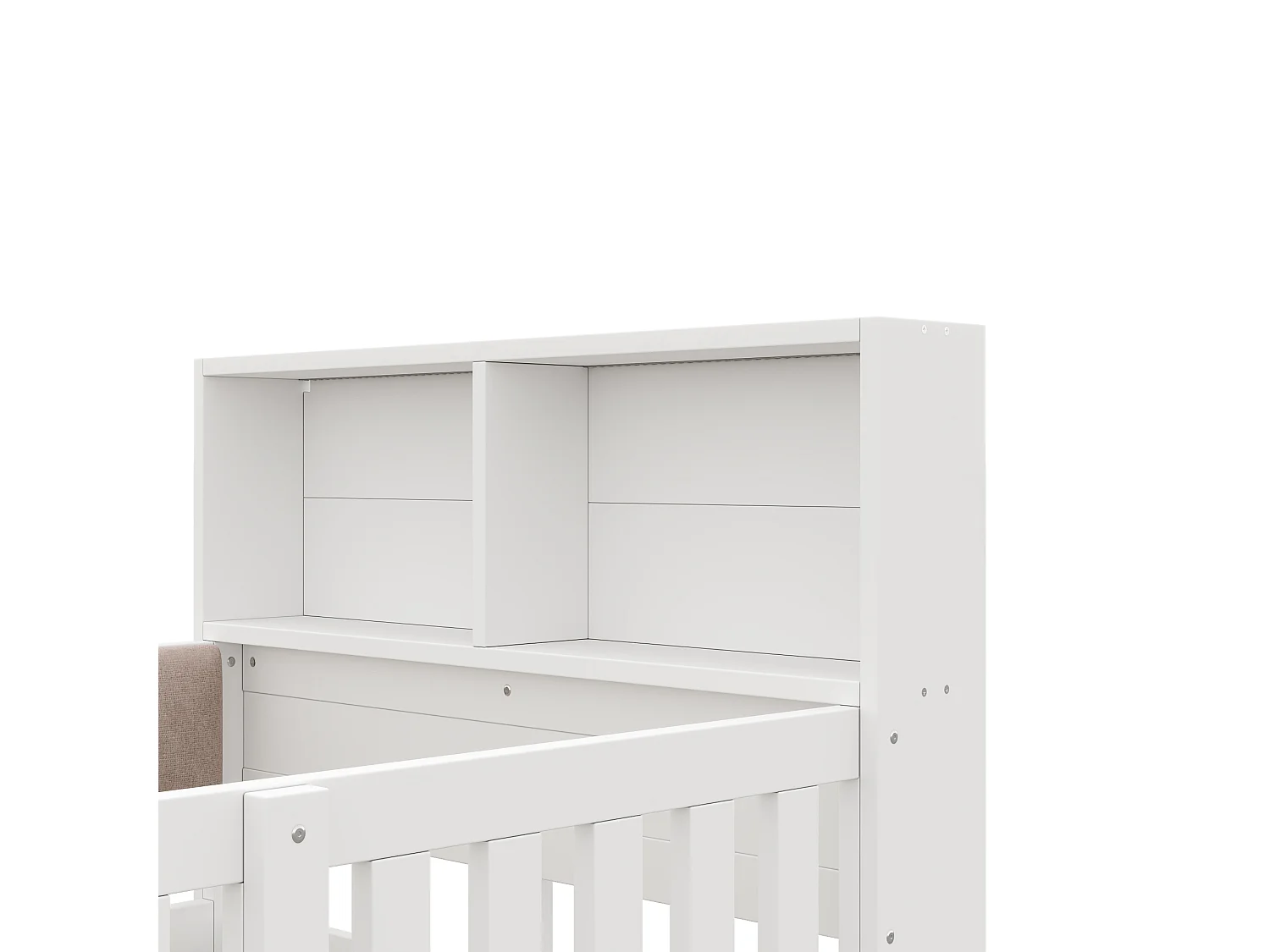 Lit enfant 90 x 200 cm - avec barrières de sécurité - panneaux latéraux rembourrés - avec bande lumineuse LED - blanc (matelas non inclus)