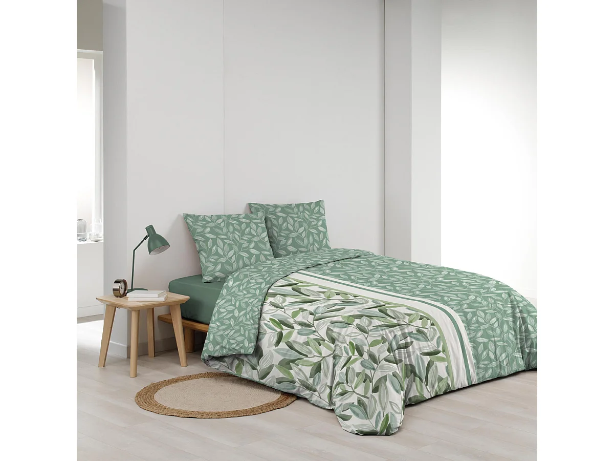 Parure de Lit 3 Pièces "Eleonore" 240x220cm Vert