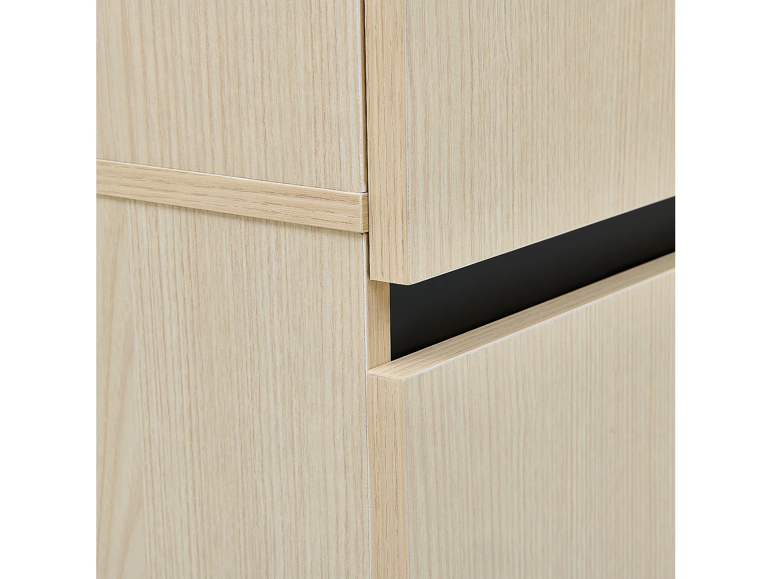 Kledingkast met spiegel over de volledige lengte, uitschuifbare kledingstang en opbergruimte – 54 x 34,5 x 179,5 cm – MDF – Natuurlijk hout