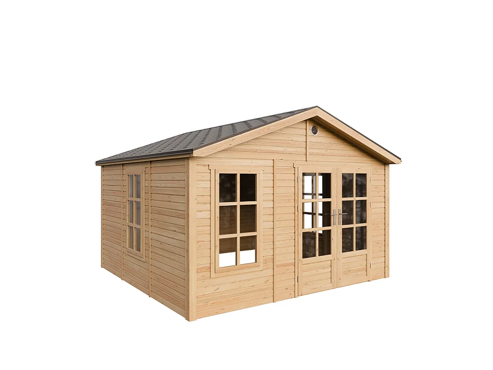 Abri de jardin en bois - 13.24 m² / 394x382xH267 cm - M735A