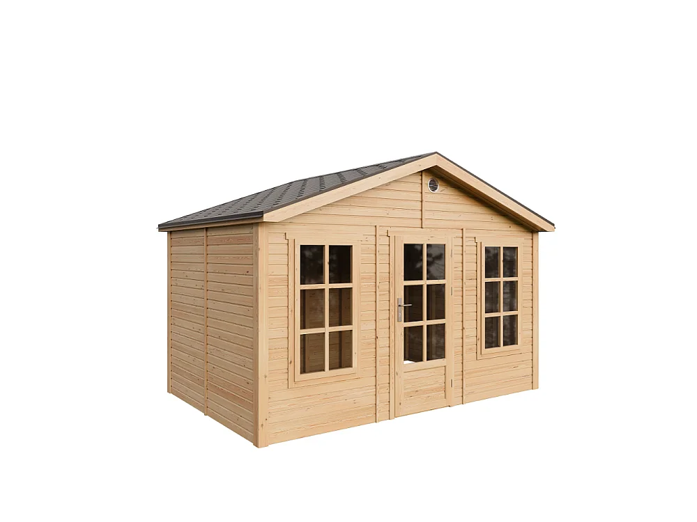 Abri de jardin en bois - 8.88 m² / 276x382xH267 cm - M734