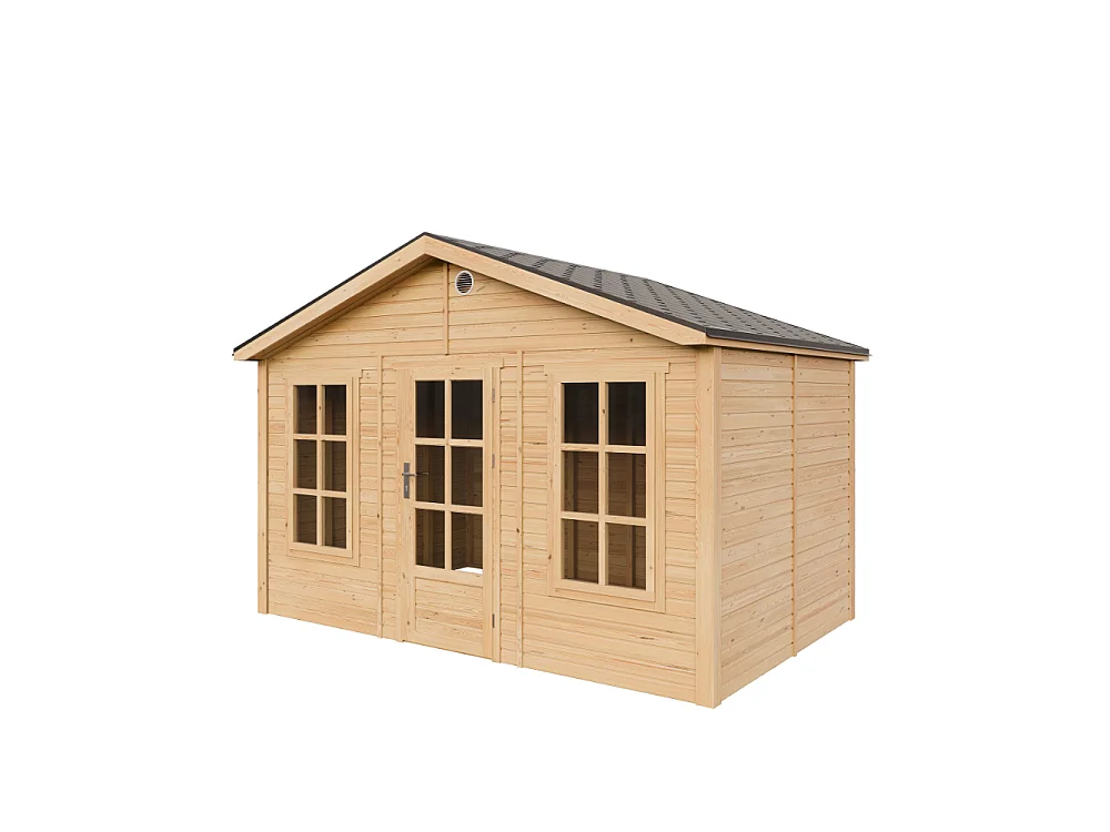 Abri de jardin en bois - 8.88 m² / 276x382xH267 cm - M734