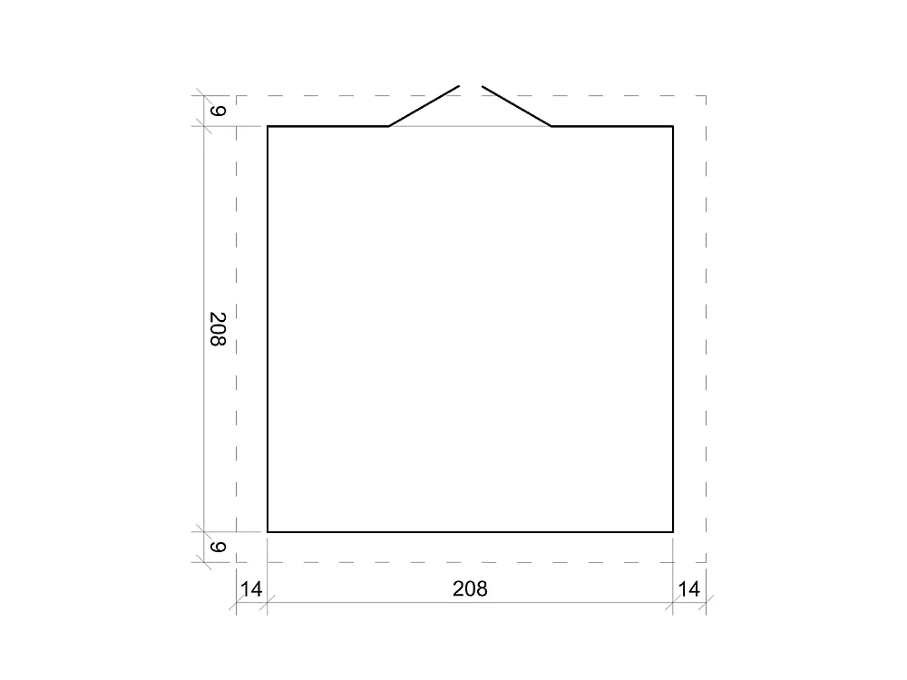 Houten Tuinhuis zonder Vloer -  4.33 m² / 226x236xH218 cm - M369F1