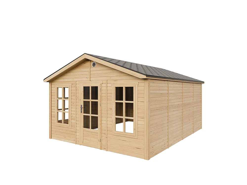 Abri de jardin en bois - 17.61 m² / 512x382xH267 cm - M736