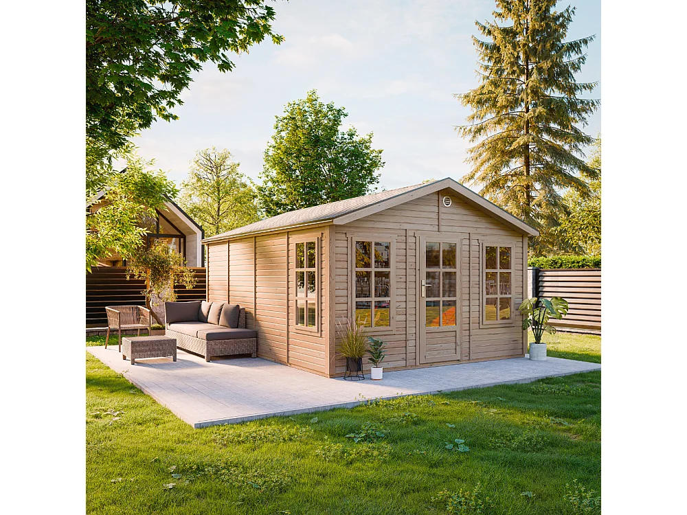 Abri de jardin en bois - 17.61 m² / 512x382xH267 cm - M736