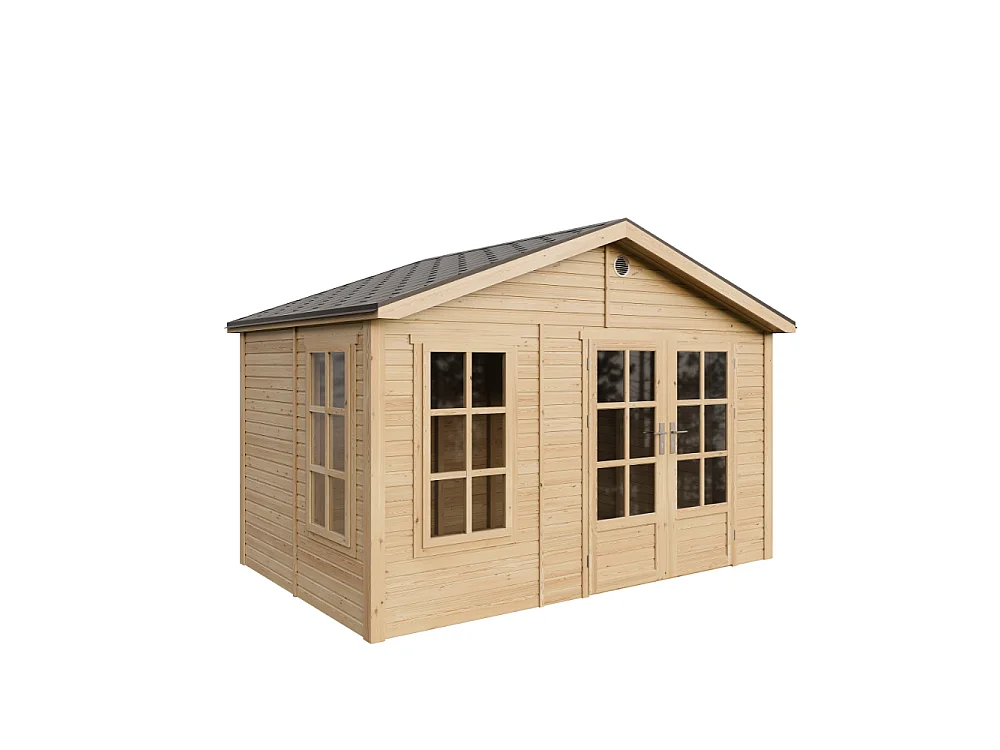 Abri de jardin en bois - 8.88 m² / 276x382xH267 cm - M734A