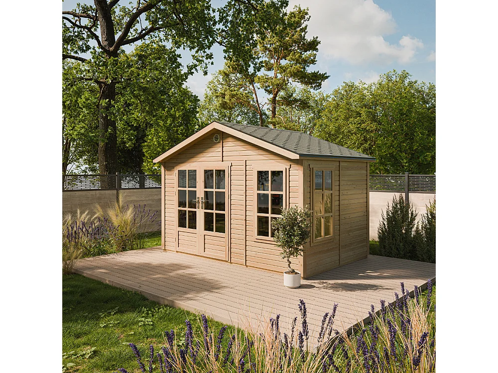 Abri de jardin en bois - 8.88 m² / 276x382xH267 cm - M734A