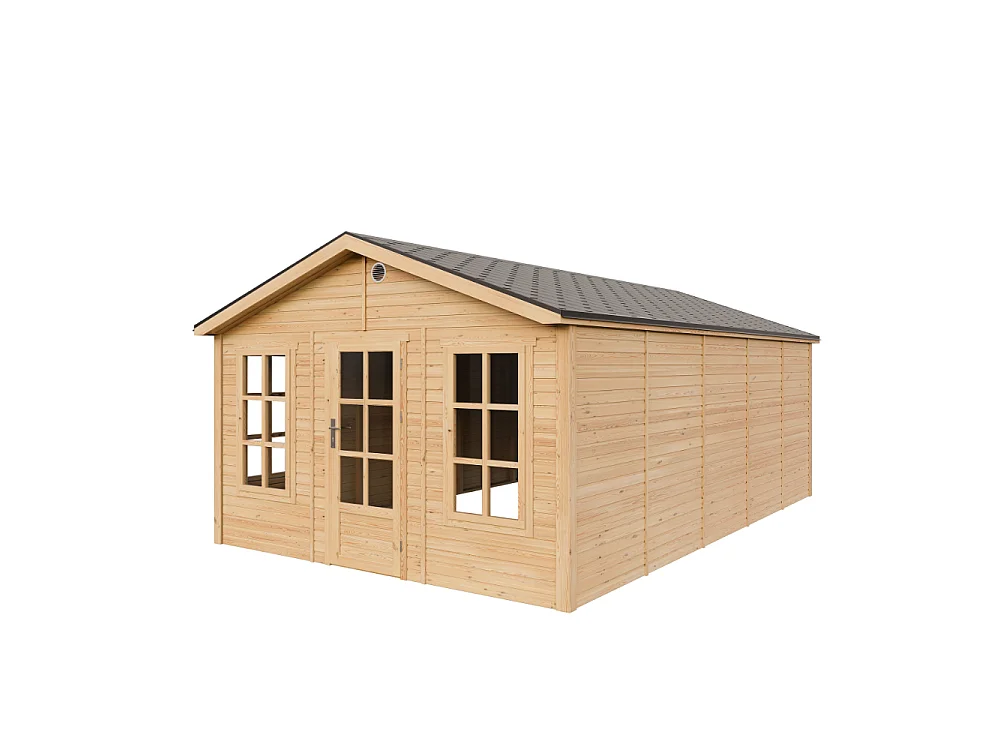 Abri de jardin en bois - 21.97 m² / 630x382xH267 cm - M737