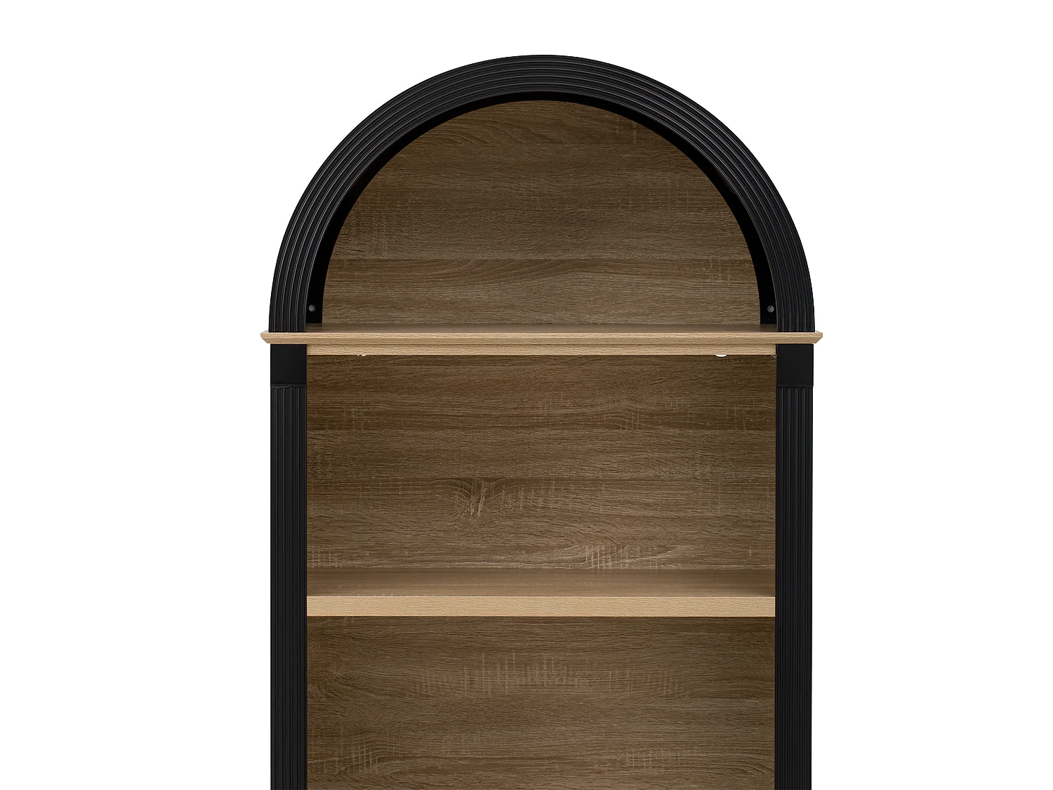 Nowoczesny bufet kuchenny 76.2x40x180cm - z 2 drzwiami - z regulowanymi półkami i oświetleniem LED - Czarny
