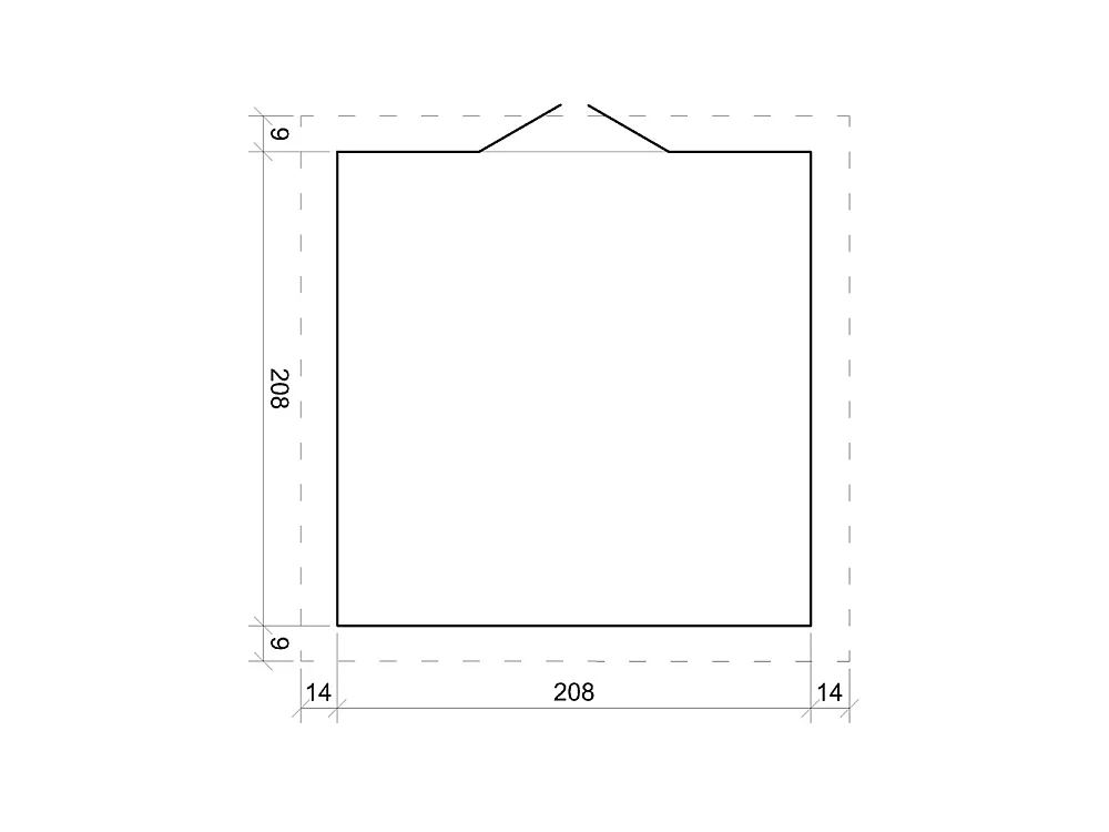 Houten Tuinhuis zonder Vloer -  4.33 m² / 226x236xH218 cm - M369C1
