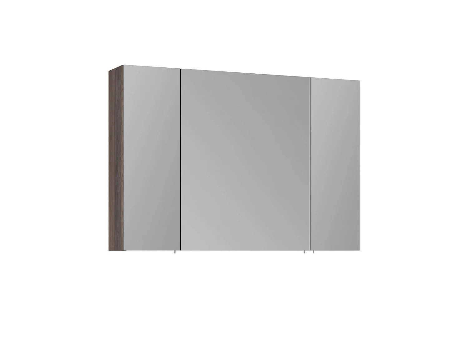 Modern Mörk Valnöt Badrumsskåp med Spegel - 100 x 16 x 66 cm - Elegant Förvaringslösning