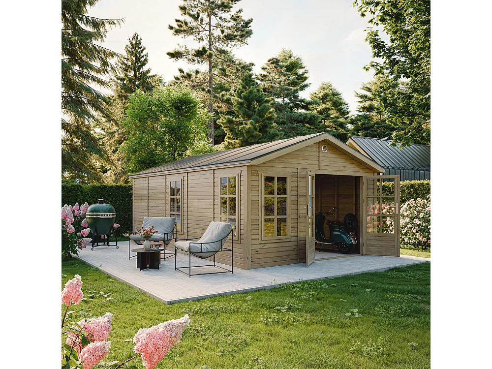 Houten tuinhuis - 21.97 m² / 630x382xH267 cm - M737A