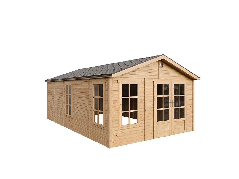 Abri de jardin en bois - 21.97 m² / 630x382xH267 cm - M737A