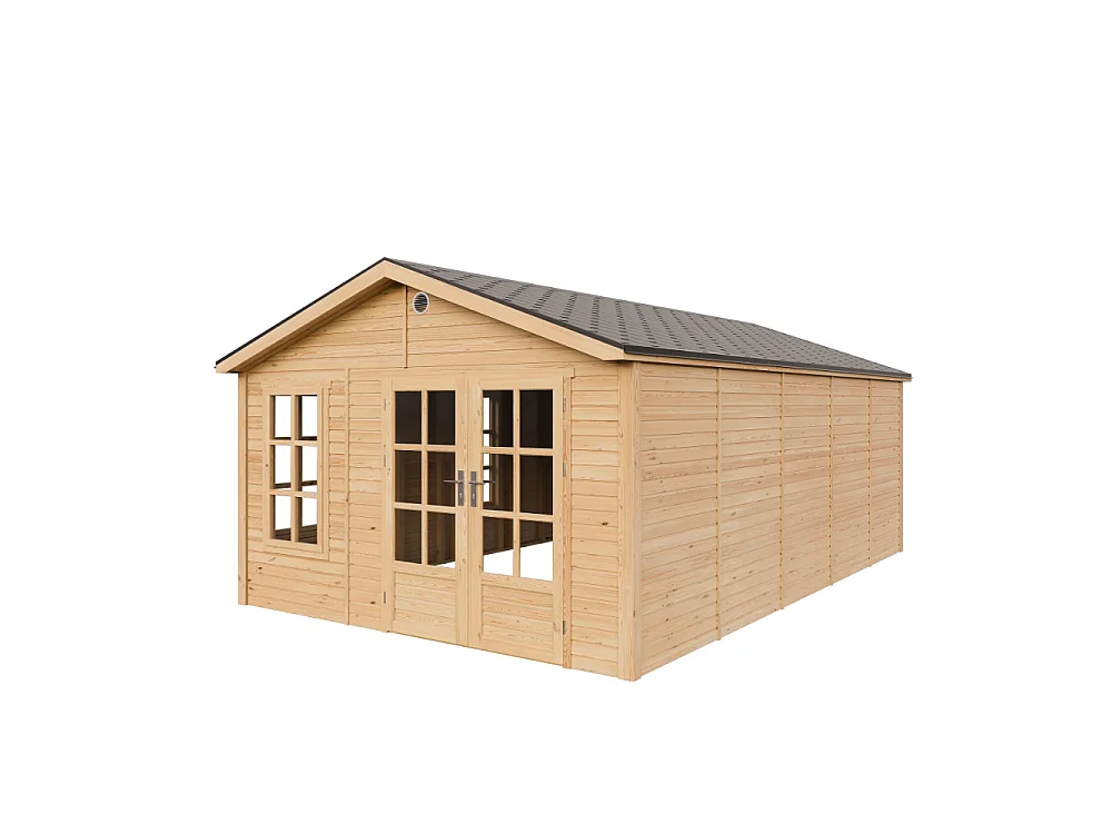 Abri de jardin en bois - 21.97 m² / 630x382xH267 cm - M737A