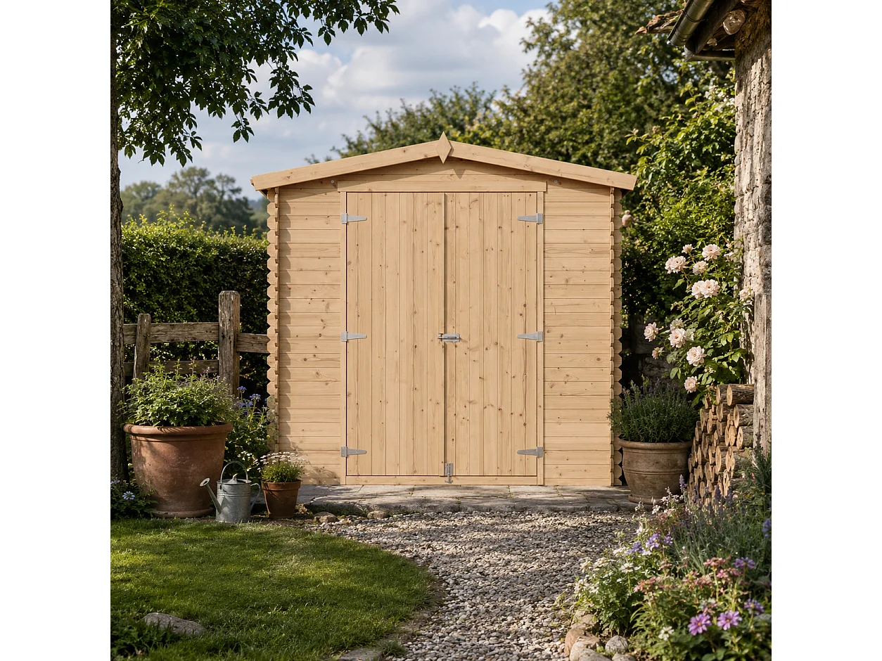 Houten Tuinhuis met Geïmpregneerde Houten Vloer -  4.33 m² / 226x236xH224 cm - M369C1+M369G