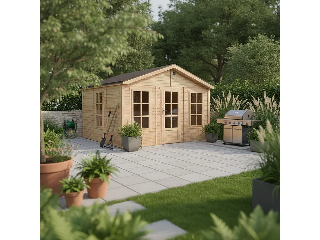 Houten tuinhuis - 13.24 m² / 394x382xH267 cm - M735