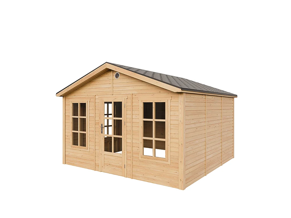 Abri de jardin en bois - 13.24 m² / 394x382xH267 cm - M735