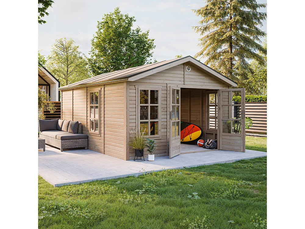 Houten tuinhuis - 17.61 m² / 512x382xH267 cm - M736A