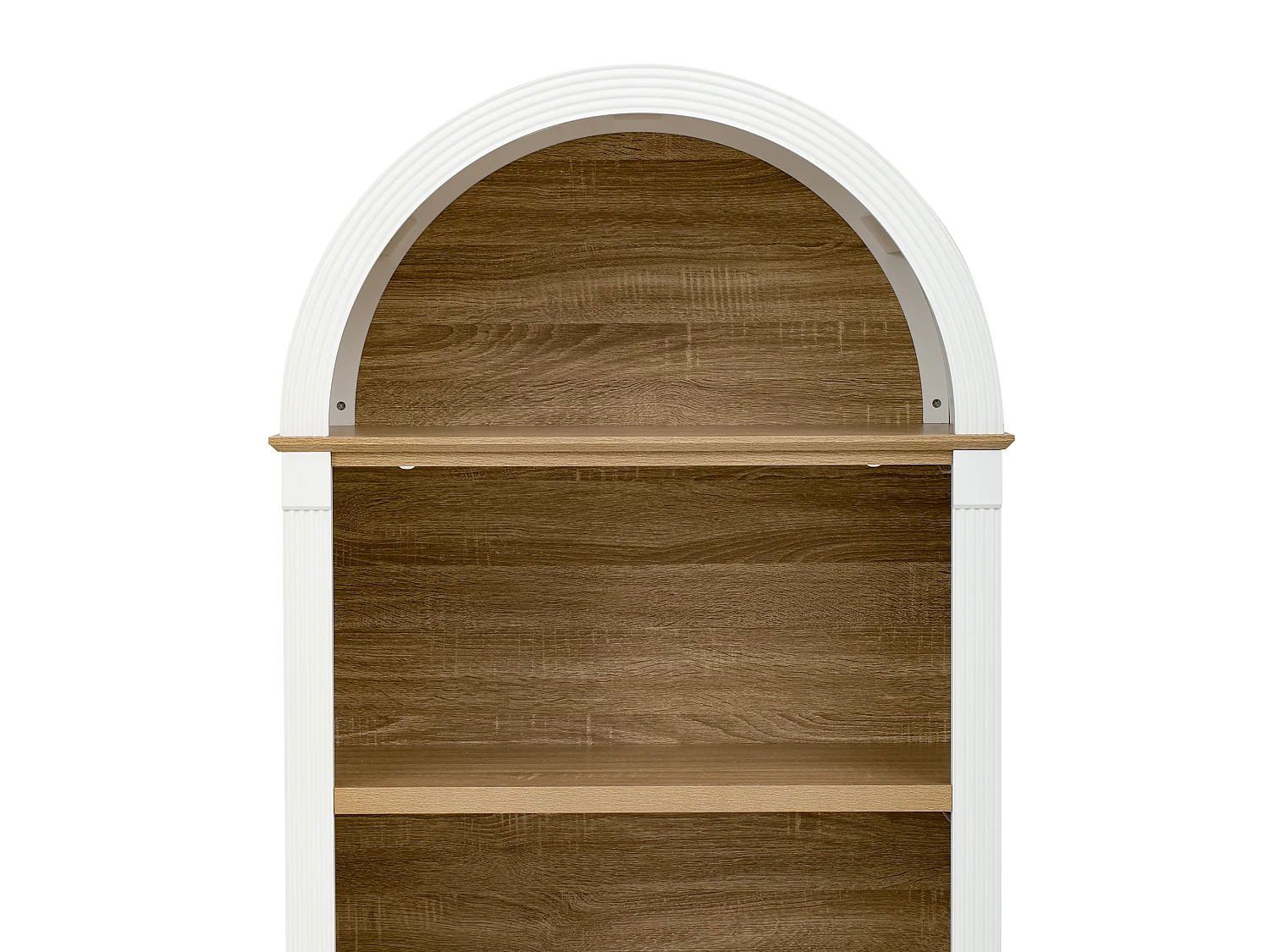 Nowoczesny bufet kuchenny 76.2x40x180cm - z 2 drzwiami - z regulowanymi półkami i oświetleniem LED - Biały