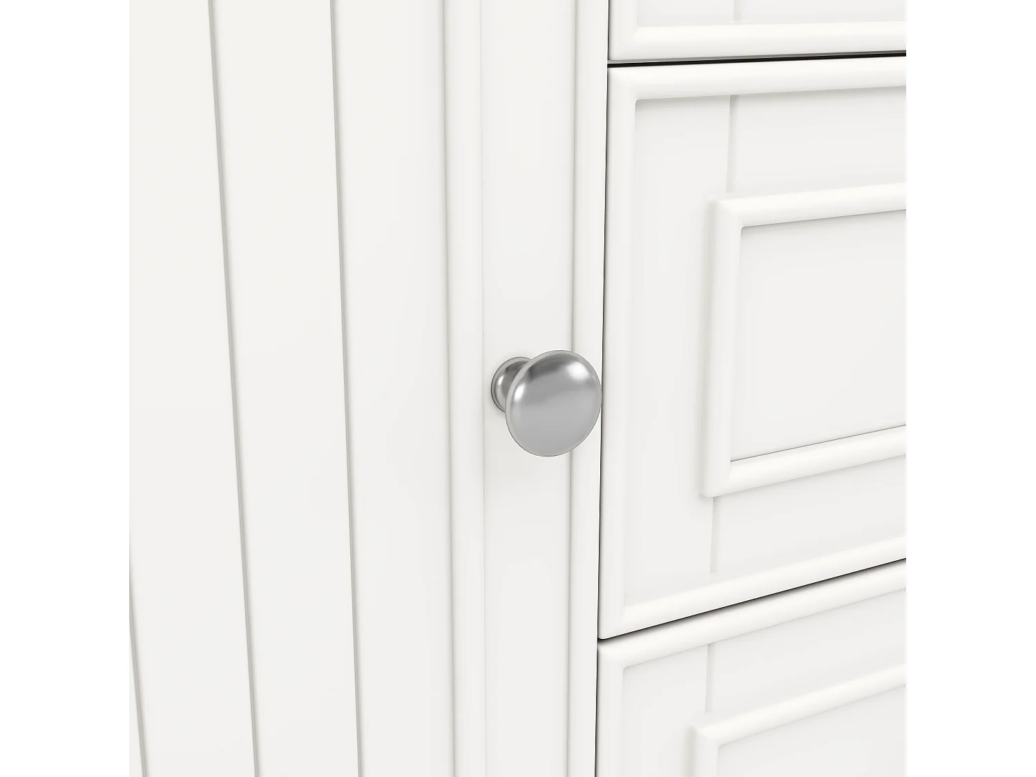 Meuble de salle de bain avec 2 portes et 3 tiroirs, meuble sous-vasque suspendu - 78.5 x 46 x 46.8 cm - MDF - Blanc (sans lavabo)