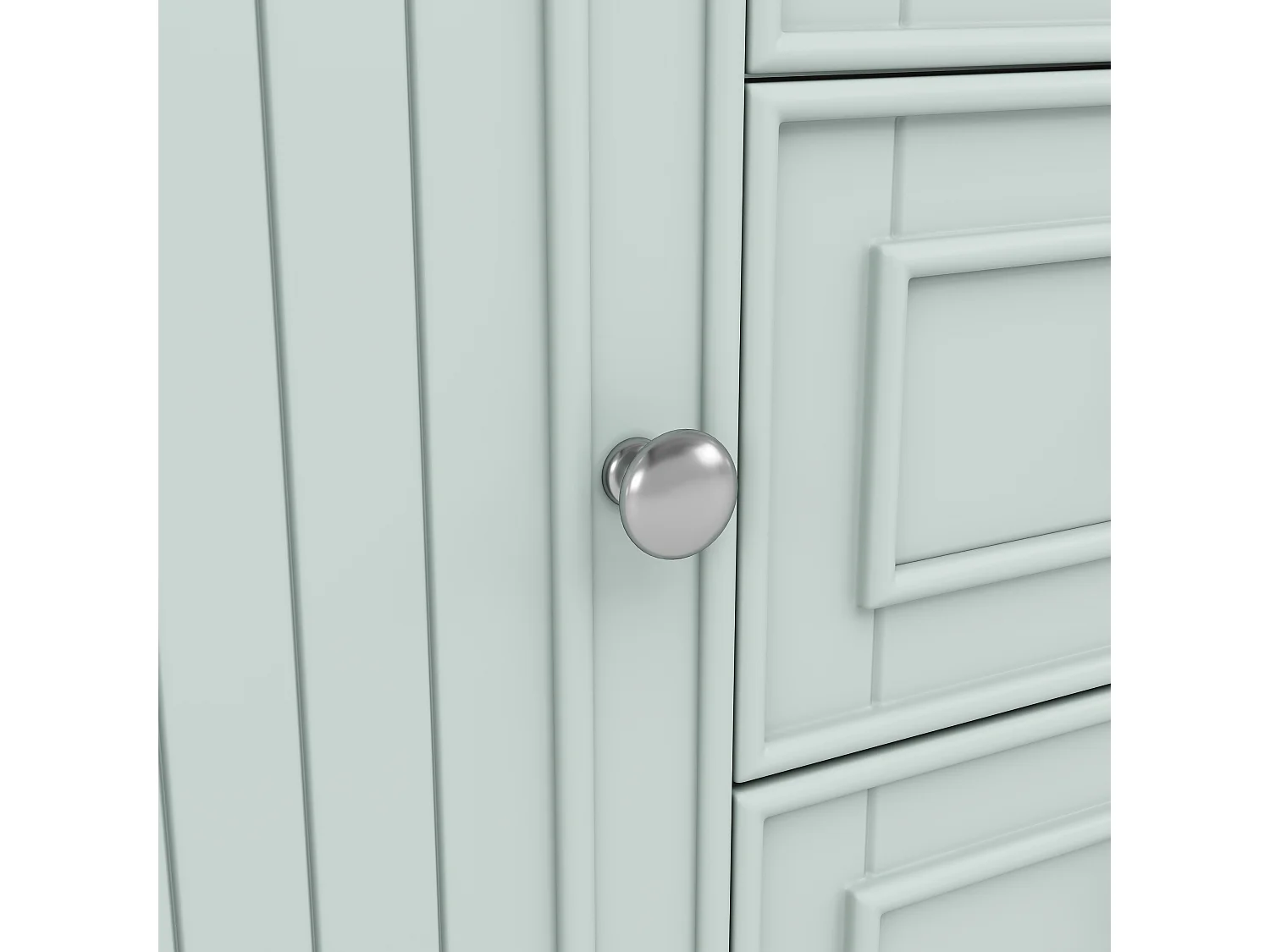 Meuble de salle de bain avec 2 portes et 3 tiroirs, meuble sous-vasque suspendu - 78.5 x 46 x 46.8 cm - MDF - Vert (sans lavabo)