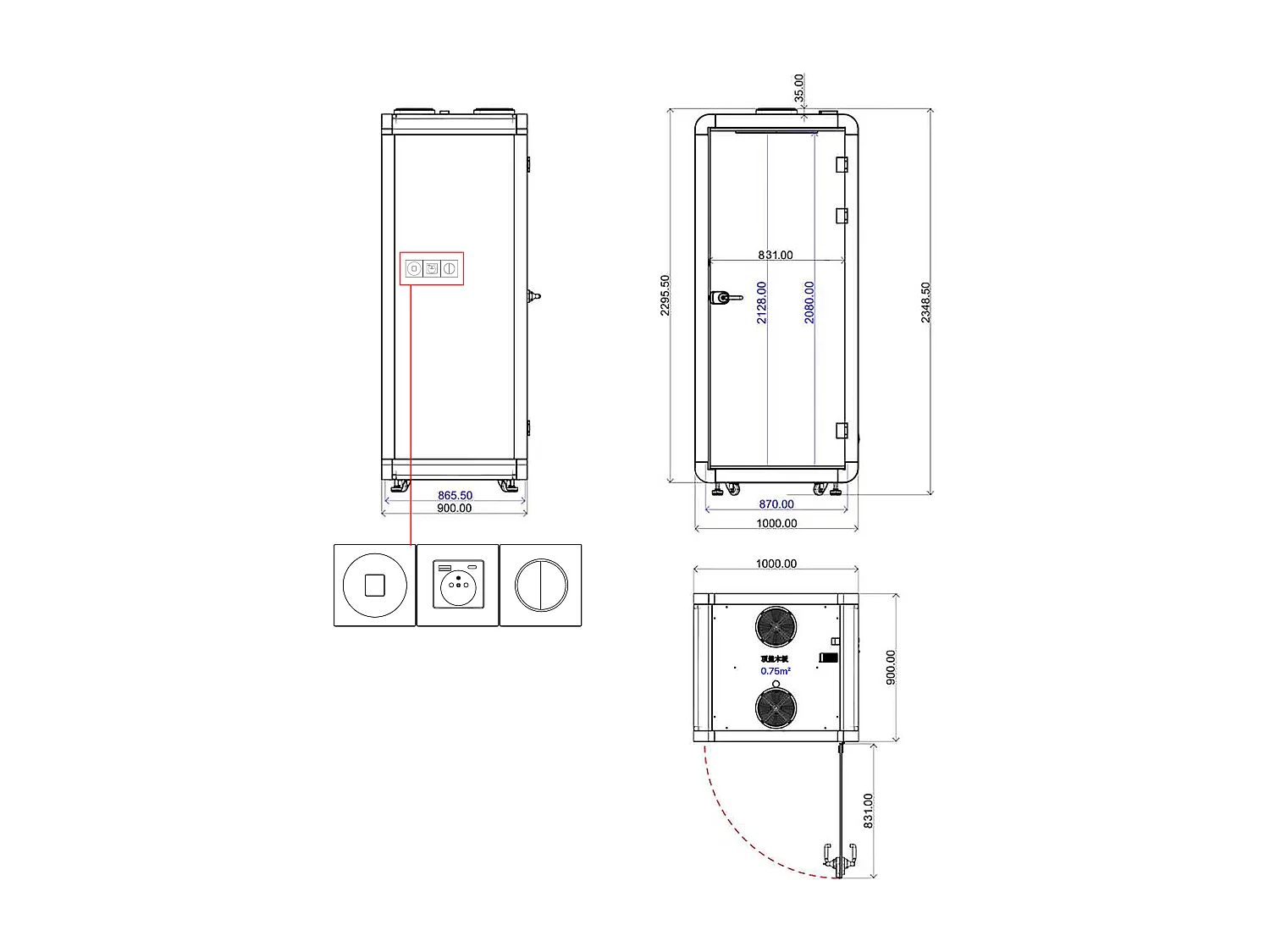 Cabine acoustique en aluminium et verre trempé - 1 personne - Avec mobilier - Blanc - NABARU