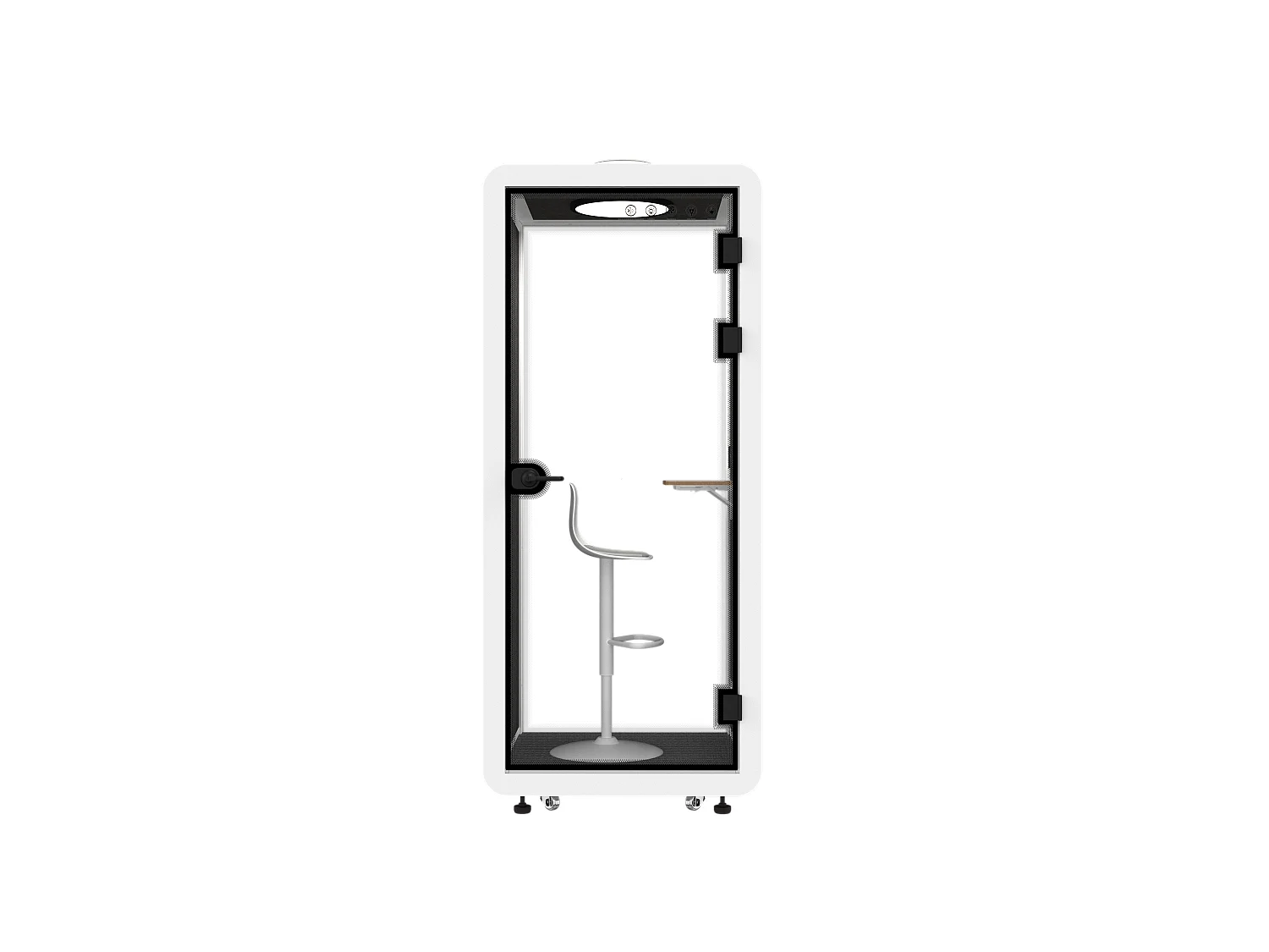 Cabine acoustique en aluminium et verre trempé - 1 personne - Avec mobilier - Blanc - NABARU