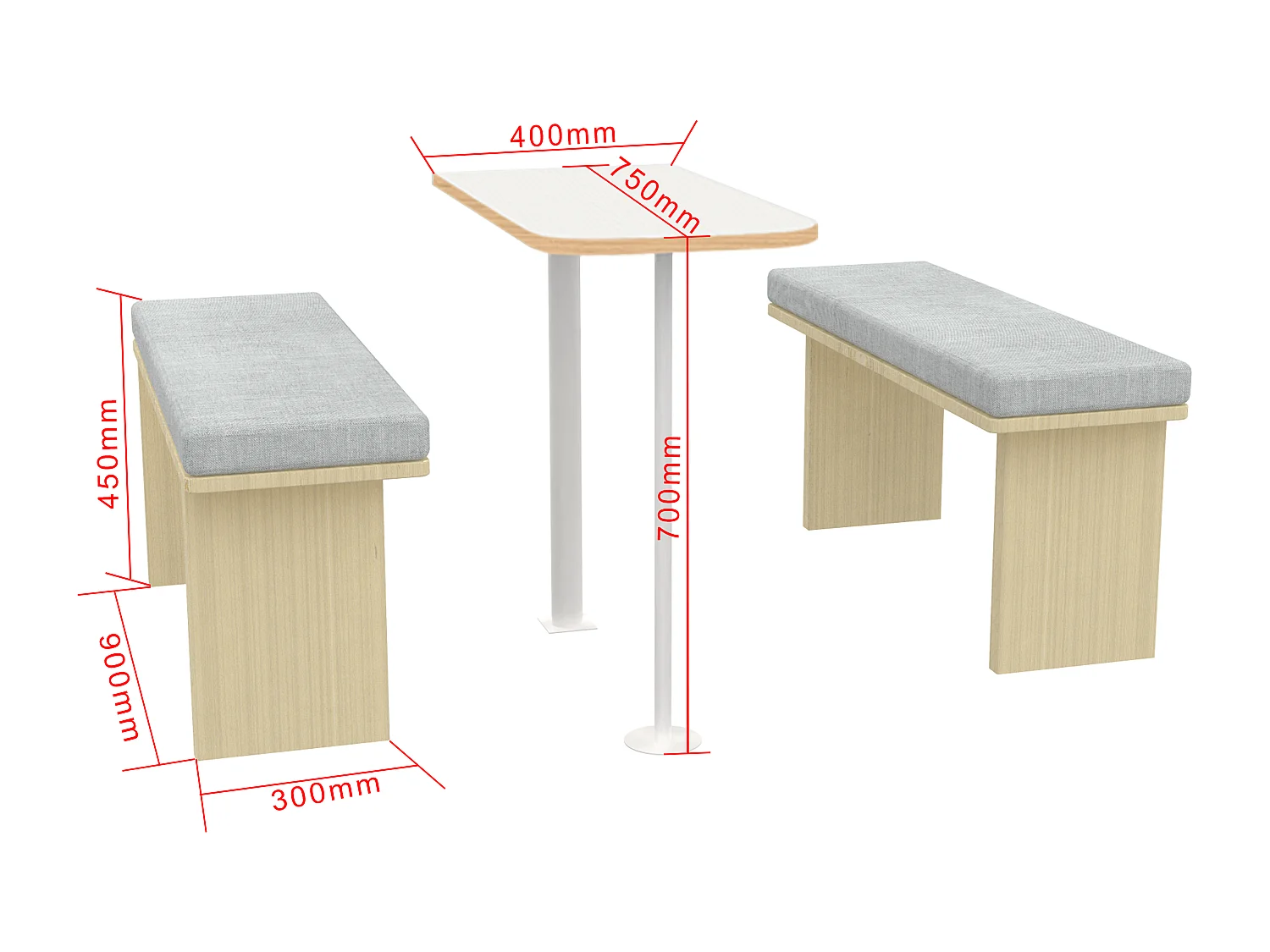 Cabine acoustique en aluminium et verre trempé - 2 personnes - Avec mobilier - Noir - NABARU