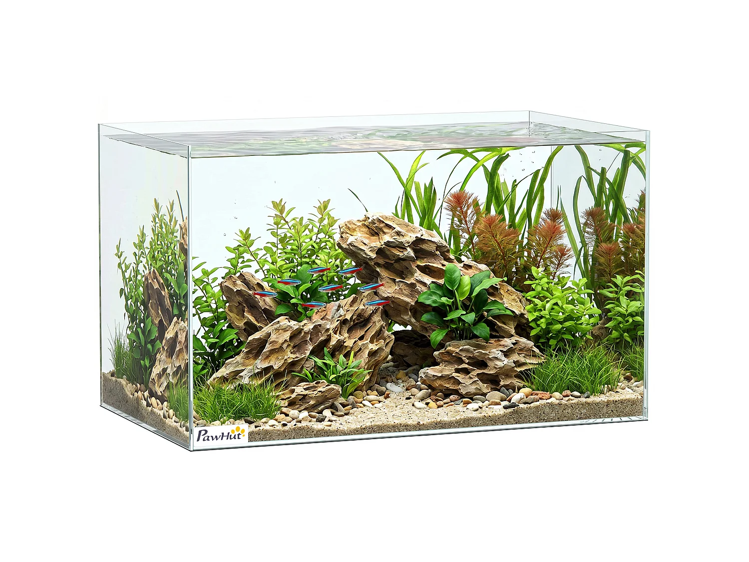 Aquarium 43L avec tapis de protection verre trempé 5mm dim. 50 x 30 x 30cm