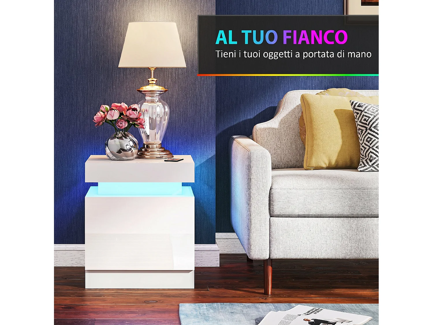 Set di 2 Lampade da Tavolo Moderne con Porte USB in Acciaio, Bianco