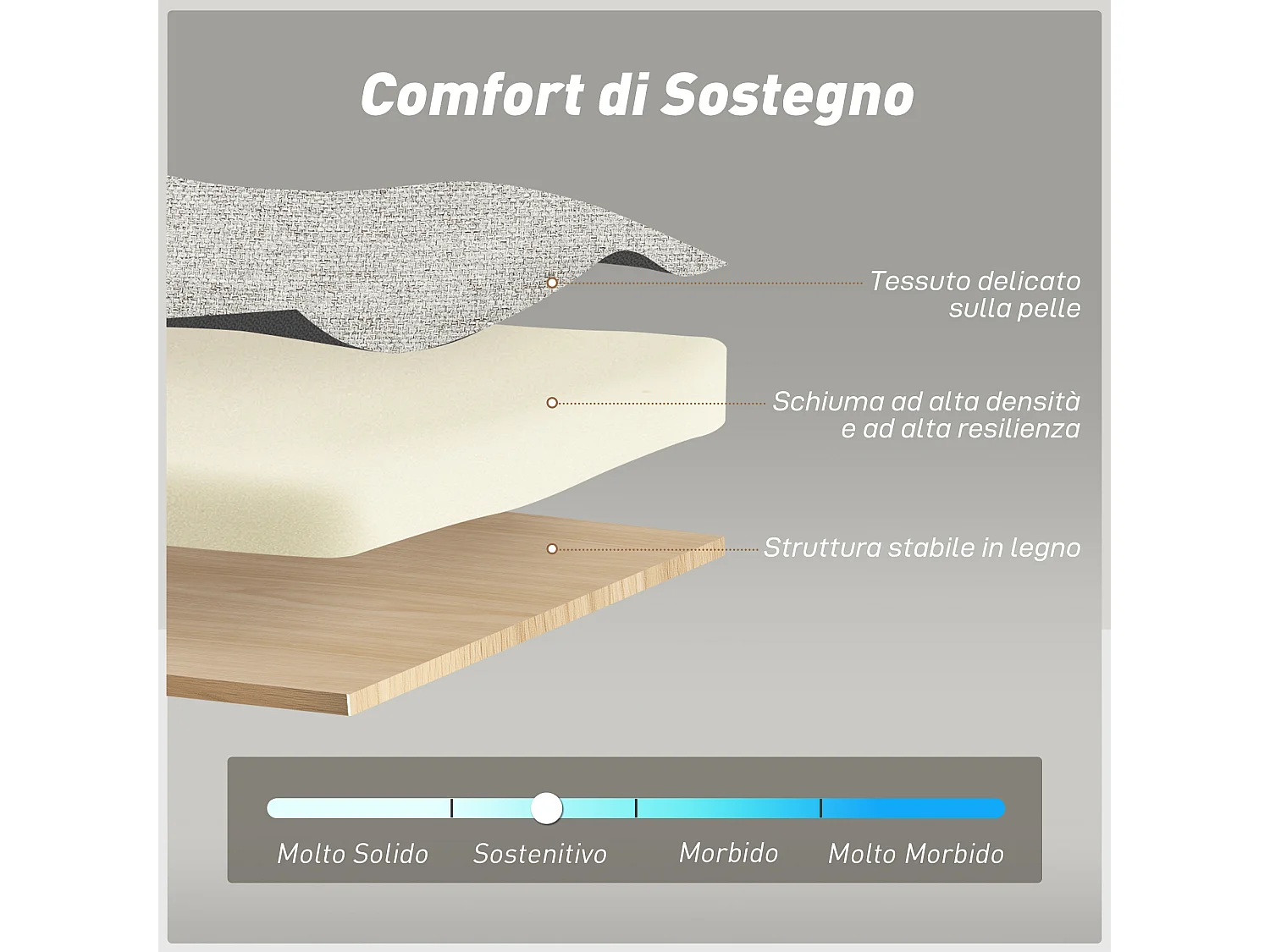 Divano 2 posti convertibile in divano letto clic clac marrone chiaro