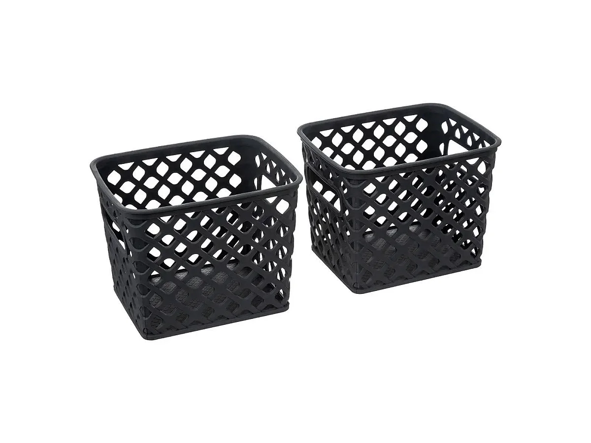 Lot de 4 Paniers de Rangement "Folk" 36cm Anthracite