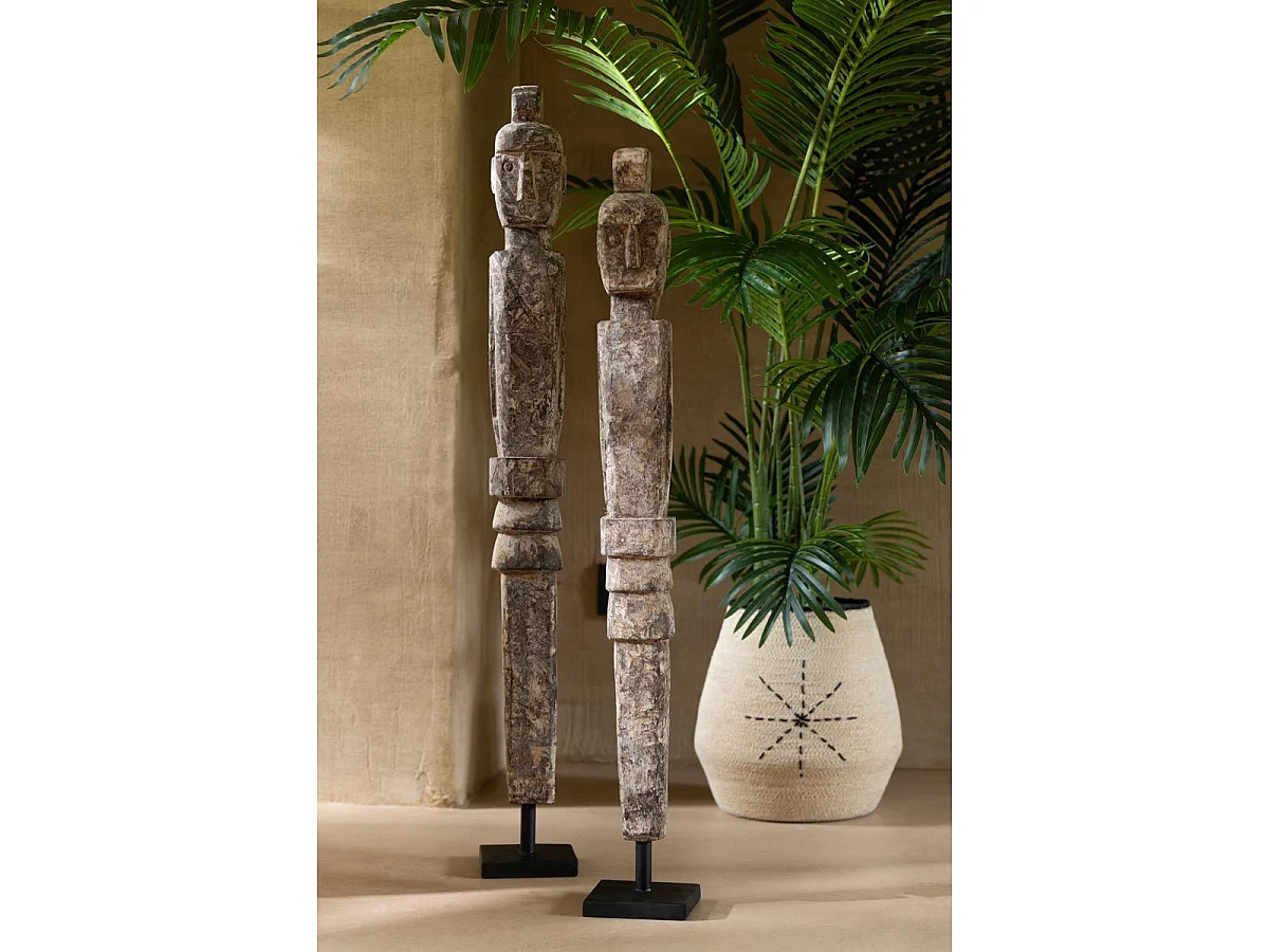 Lot de 3 Paniers Design "Étoile pointillés" 68cm Naturel