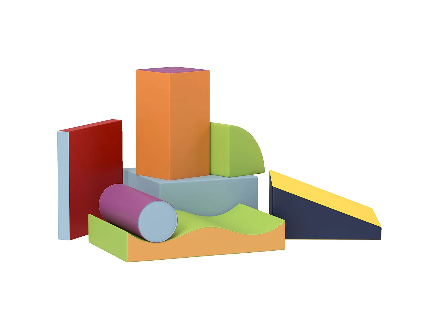 Set di 7 costruzioni morbide per bambini da 1 a 3 anni multicolore