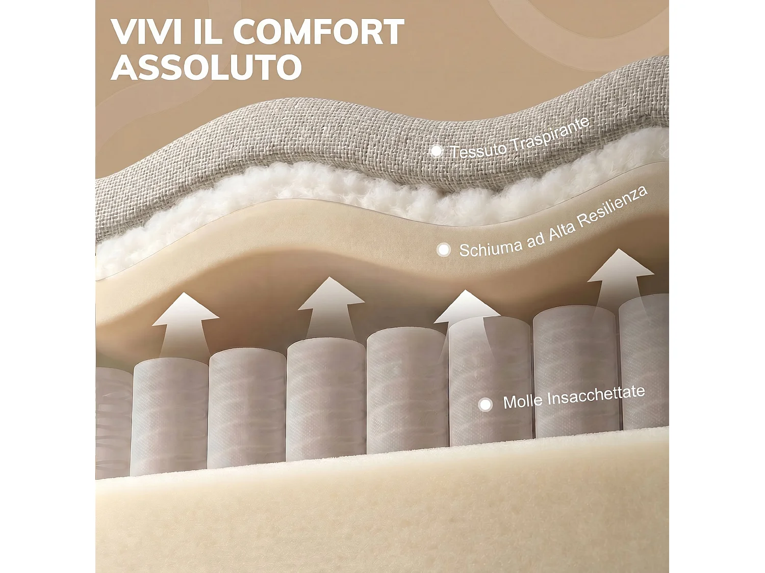 Divano angolare 3 posti con poggiapiedi in tessuto effetto lino beige