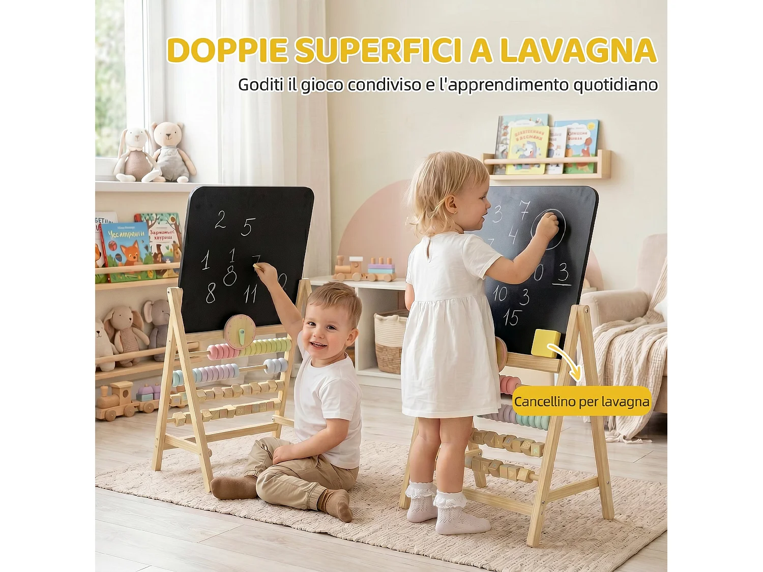 Set di 2 Lampade da Tavolo Moderne con Porte USB in Acciaio, Bianco