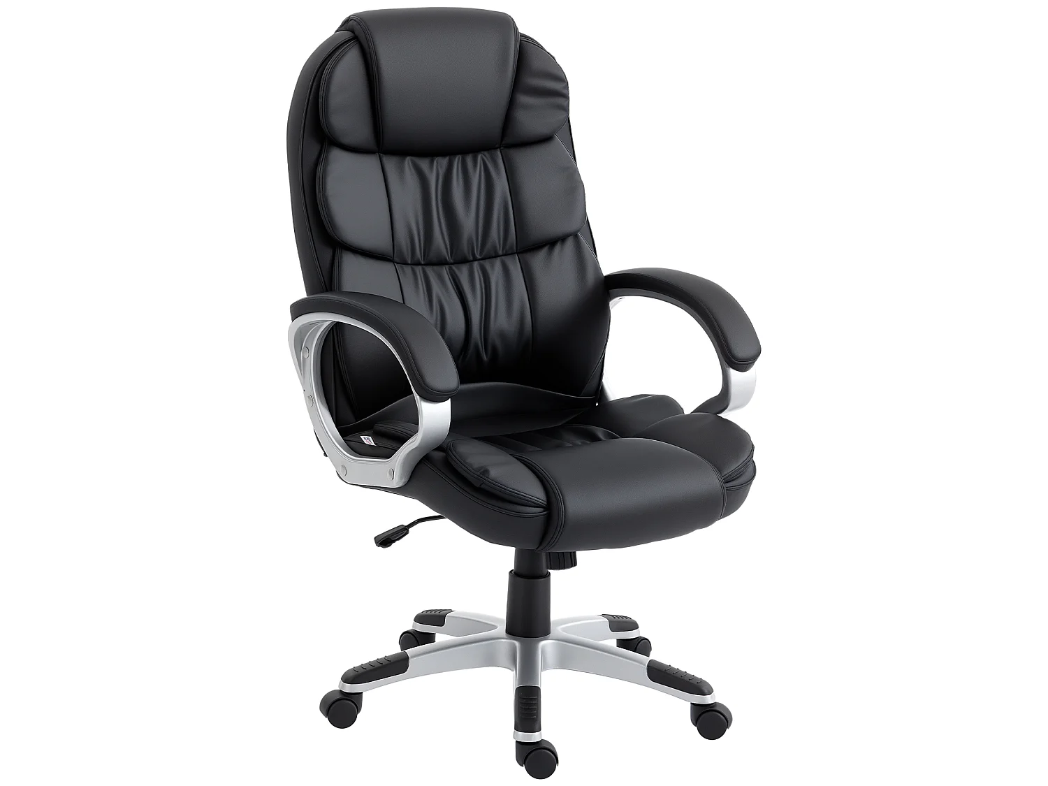 Sedia ufficio ergonomica girevole altezza regolabile in pelle pu nero