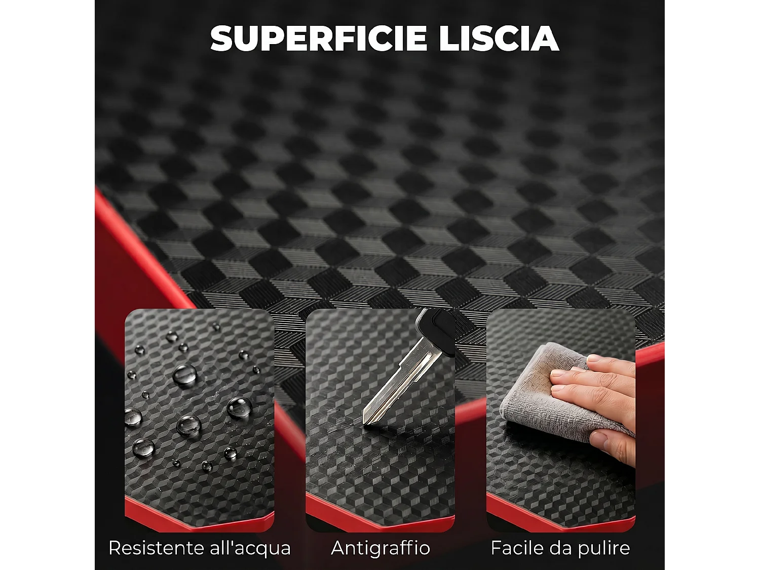 Scrivania da gaming angolare con supporto monitor in metallo nero